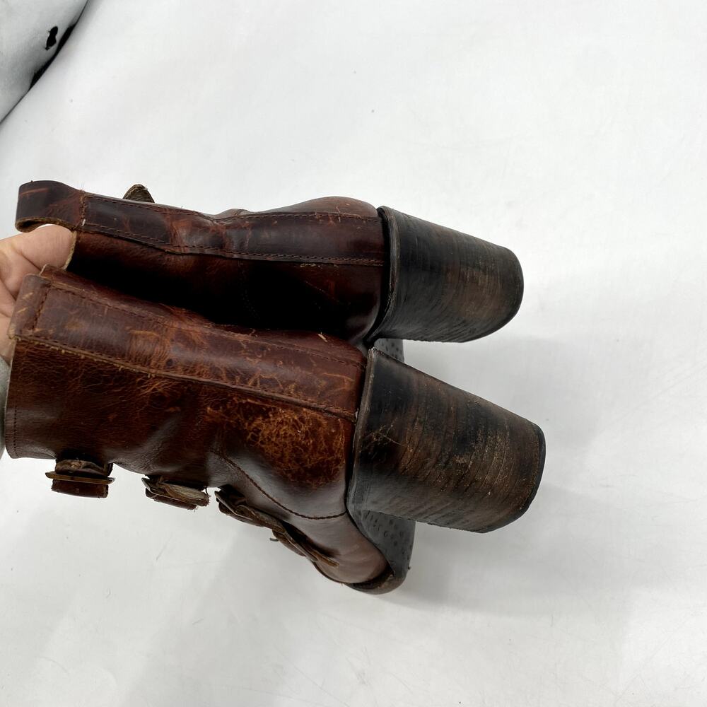 Freebird 7 Brown Leather Buckle banjo booties - Picture 6 of 7